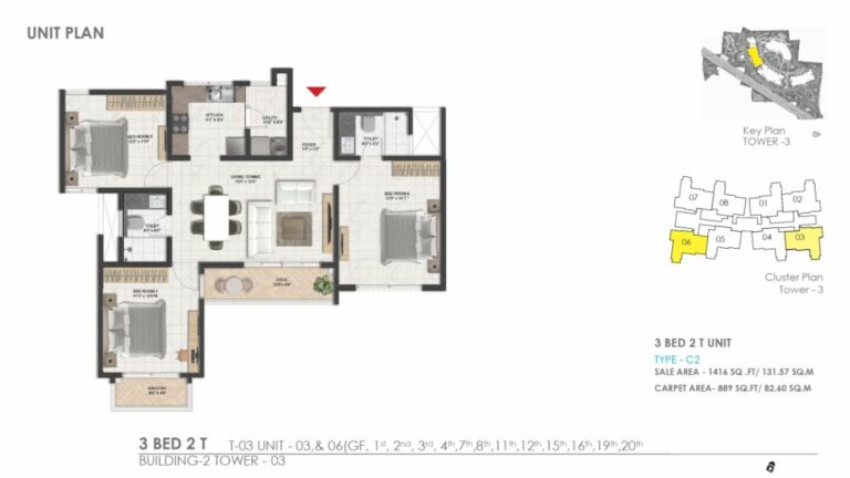 1419 3bhk 2t prestige serenity shores