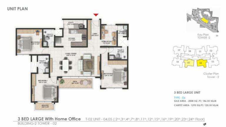 2008 3bhk large prestige serenity shores