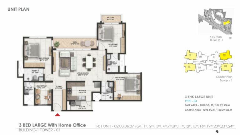 2010 3bhk large prestige serenity shores