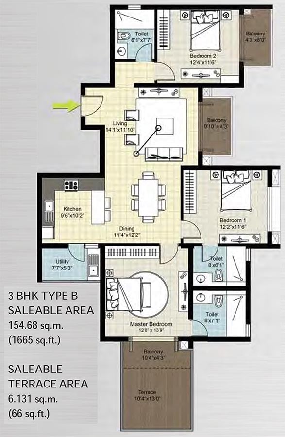 3bhk 1665 b dnr arista bellandur