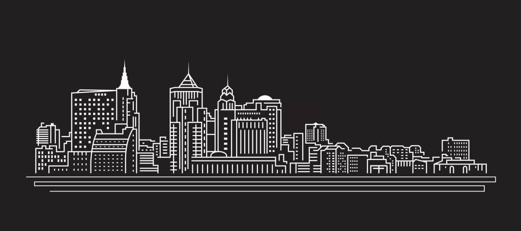 cityscape building line art vector illustration design bangalore city