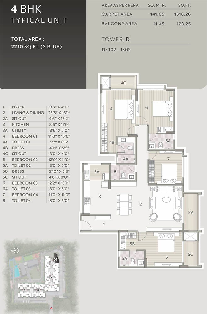4BHK-2210-Orchid-Platinum