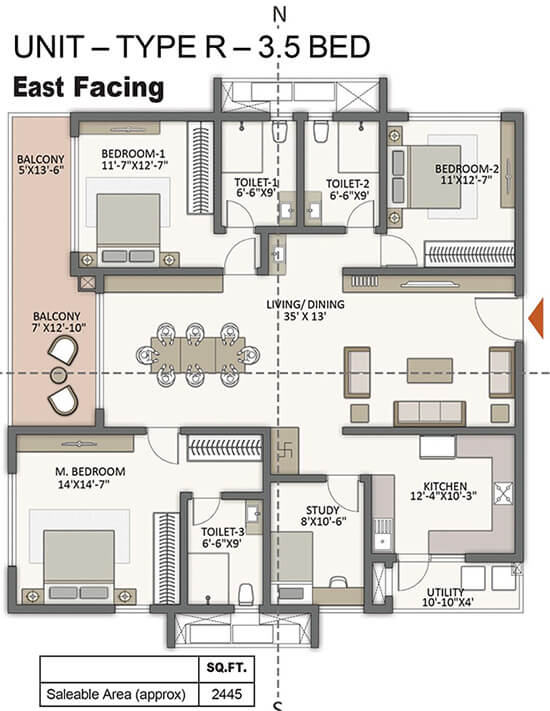 3.5bhk 2445 prestige city hyderabad apartments