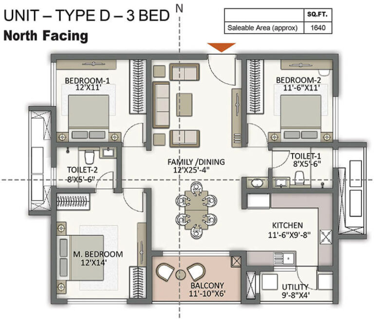 3bhk 1640 prestige city hyderabad apartments