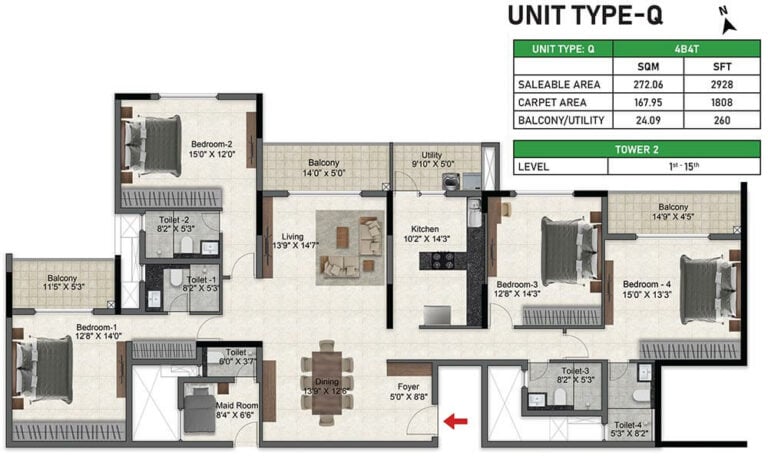 4bhk 2928 prestige glenbrook whitefield