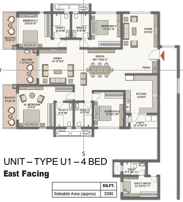 4bhk 3390 prestige city hyderabad apartments