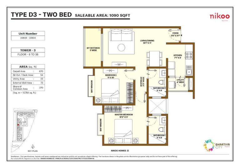 1090 2bhk nikoo homes 5 bhartiya city