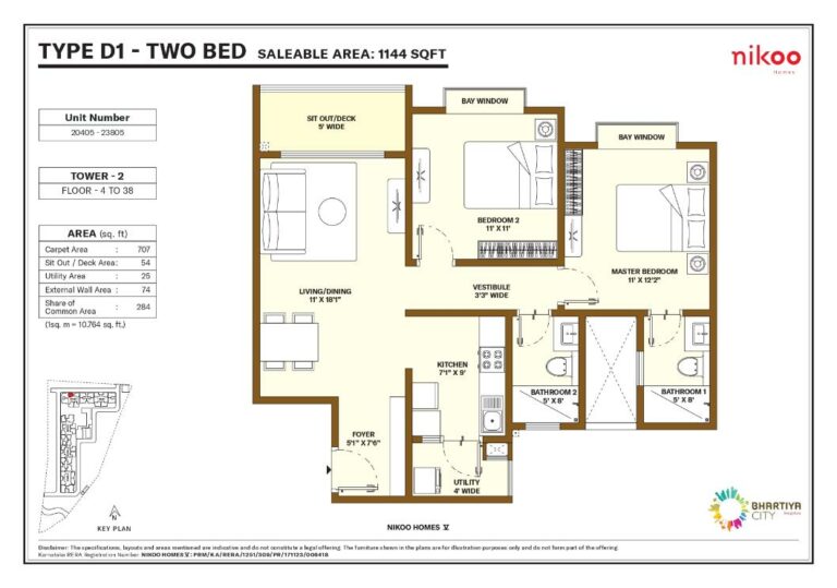 1144 2bhk nikoo homes 5 bhartiya city