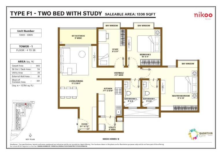 1336 2.5 bhk nikoo homes 5 bhartiya city