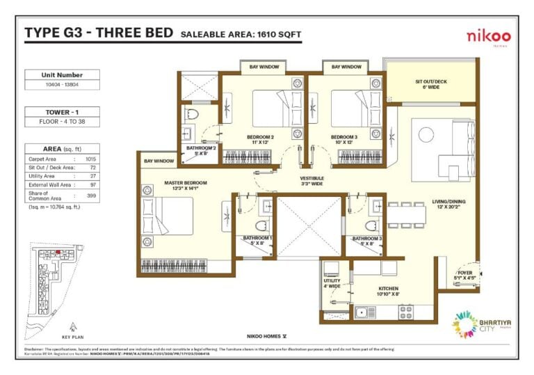 1610 3bhk nikoo homes 5 bhartiya city