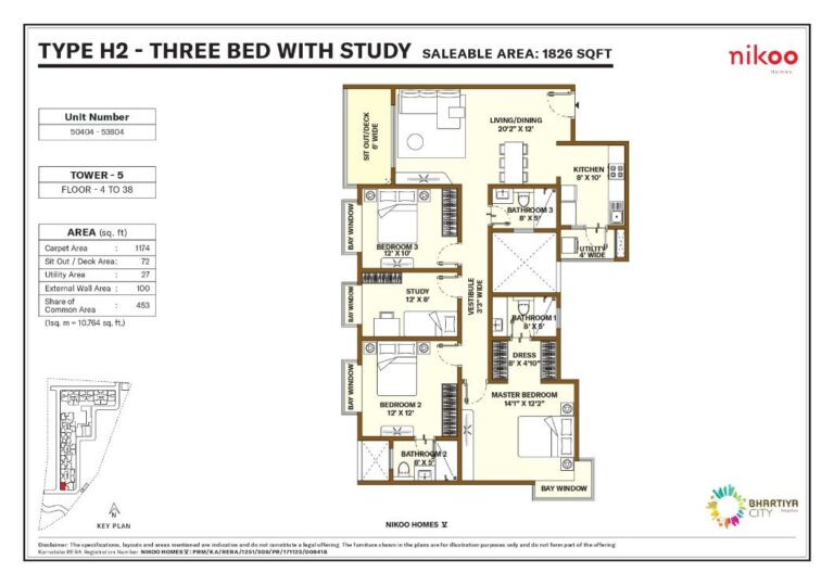 1826 3.5bhk nikoo homes 5 bhartiya city