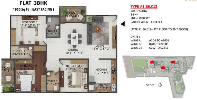 3bhk 1950 abhee celestial city