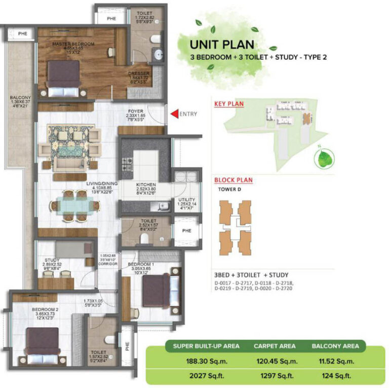 3bhk+3t 2027 brigade sanctuary
