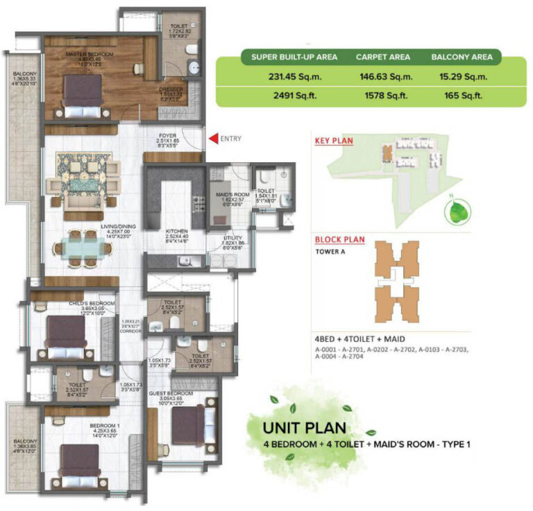 4bhk+4t+maids 2491 brigade sanctuary