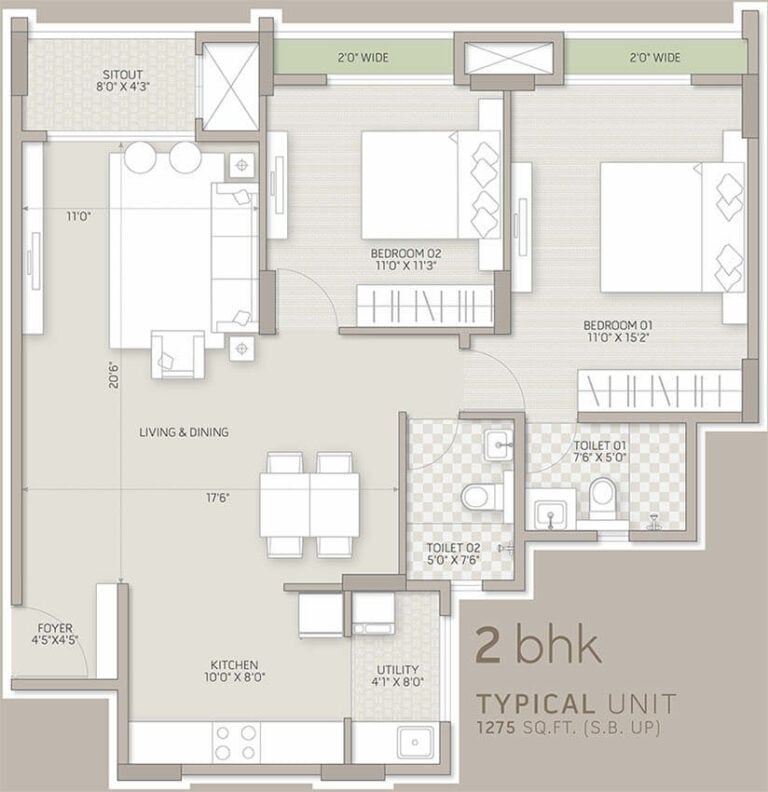 2bhk 1275 orchid salisbury