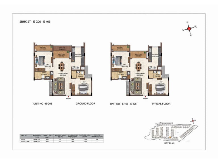 2bhk+2t b casagrand hazen
