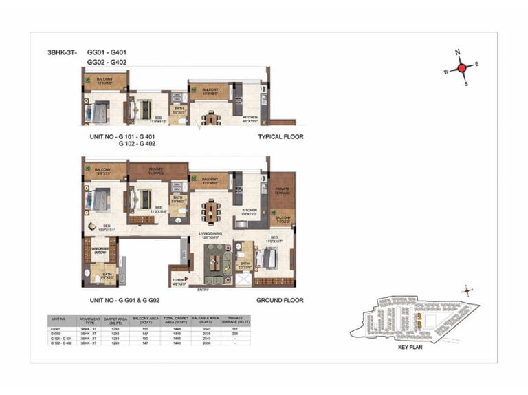 3bhk+3t b casagrand hazen