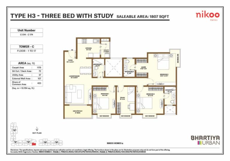 3.5bhk h3 1807 nikoo homes 6