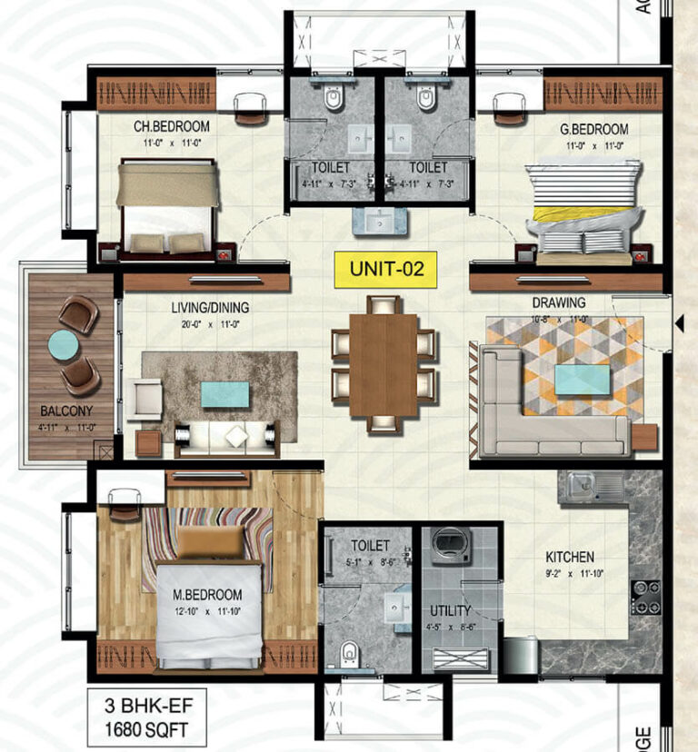 3bhk 1680 wave by raghava wave hyderabad