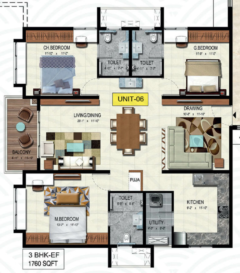 3bhk 1760 wave by raghava wave hyderabad