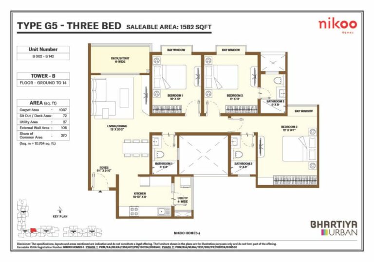 3bhk g5 1582 nikoo homes 6
