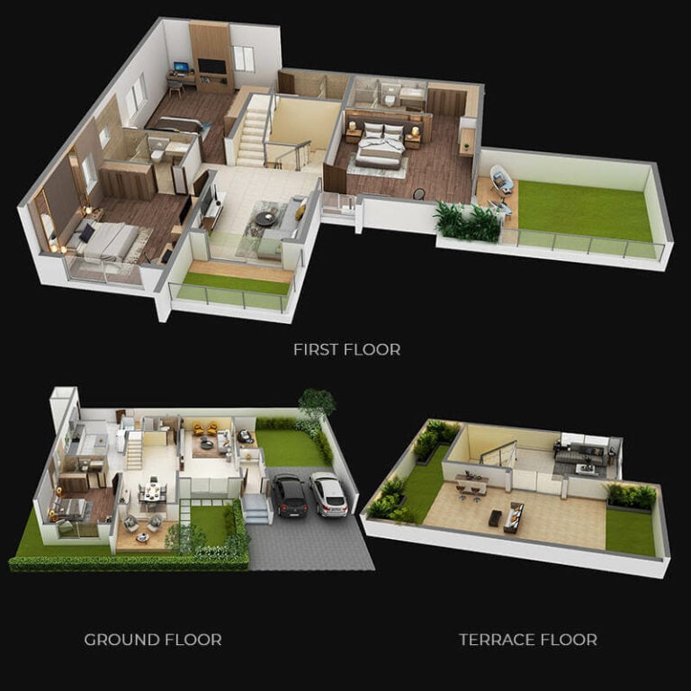 3bhk villa 3335 to 4477 purva symphony