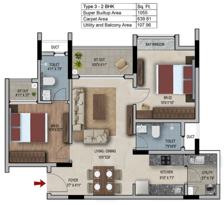 2bhk 1055 snn estates felicity