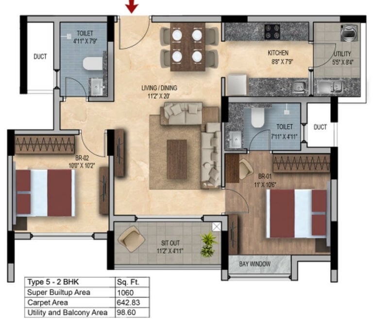 2bhk 1060 snn estates felicity