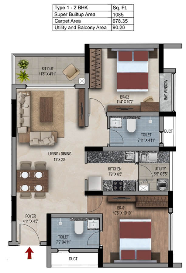 2bhk 1085 snn estates felicity