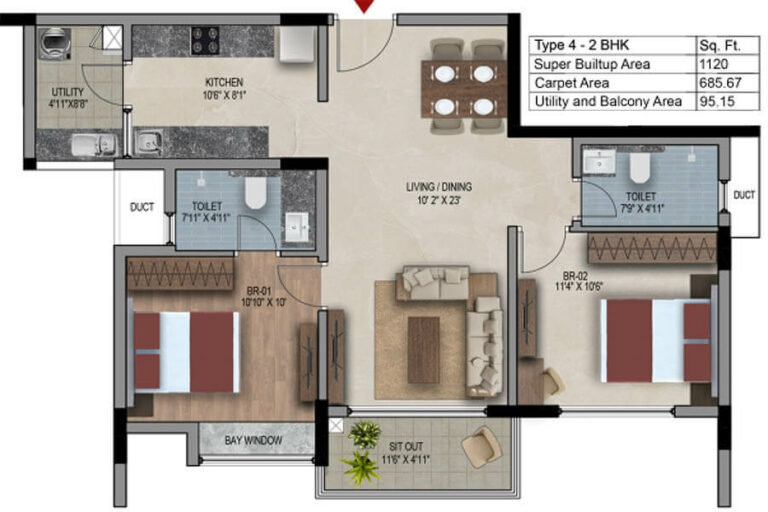 2bhk 1120 snn estates felicity