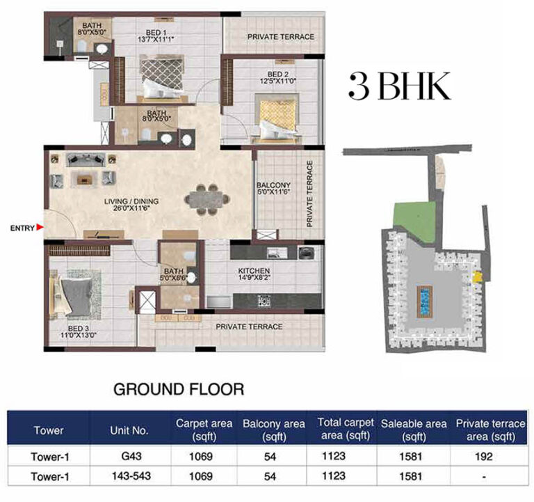 3bhk 1581 casagrand linore chennai