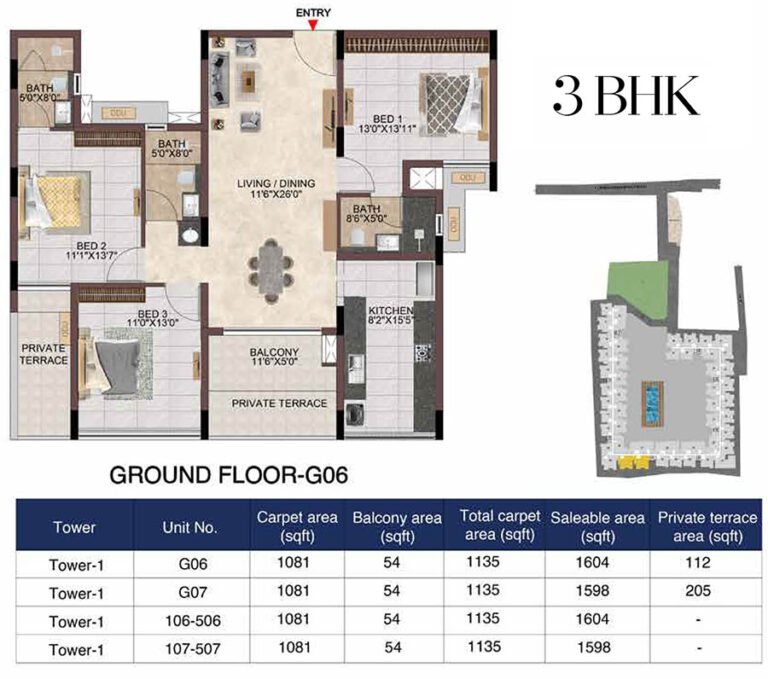 3bhk 1604 casagrand linore chennai