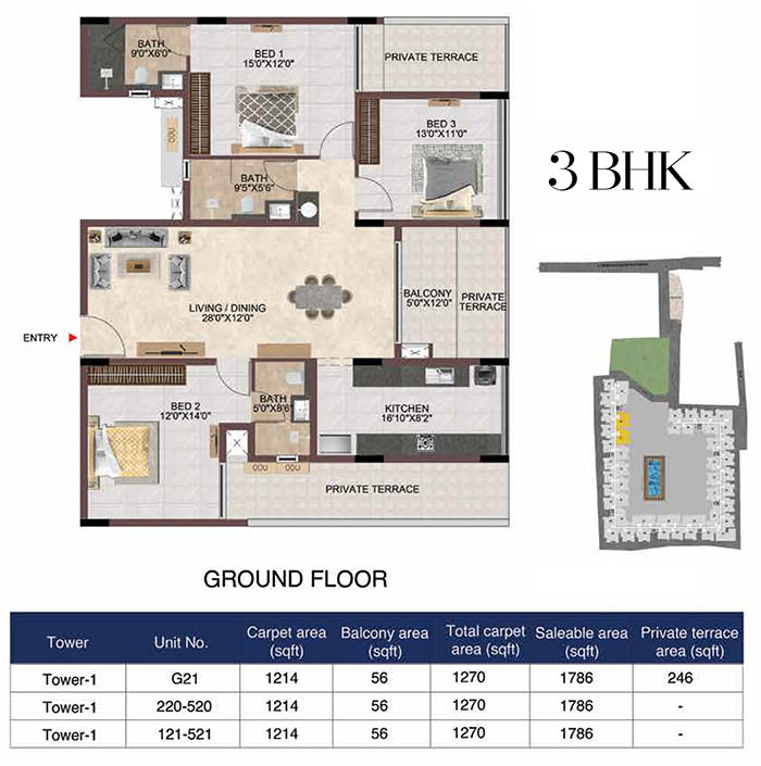 3bhk 1786 casagrand linore chennai