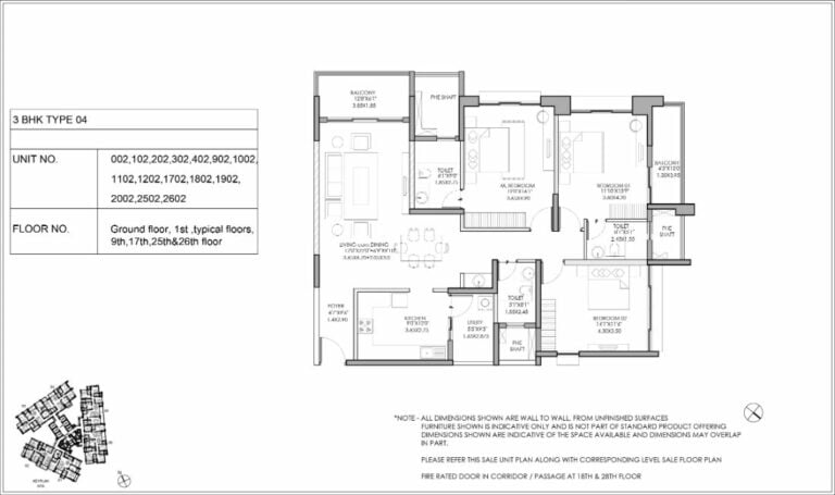 3bhk type4 shapoorji pallonji parkwest