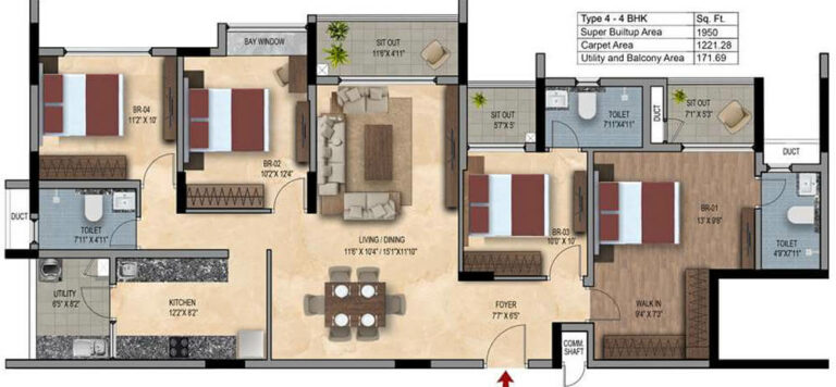 4bhk 1950 snn estates felicity