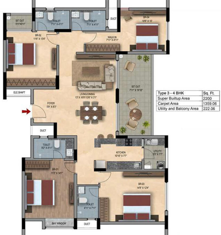 4bhk 2200 snn estates felicity