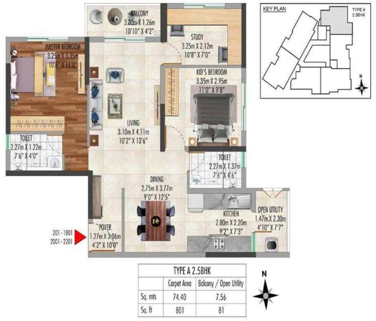 2.5bhk 801 carpet kolte patil lakeside 24