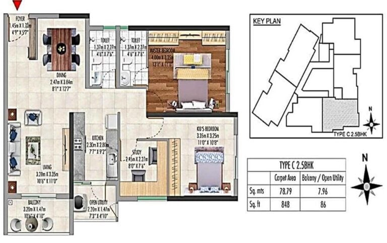 2.5bhk 848 carpet kolte patil lakeside 24
