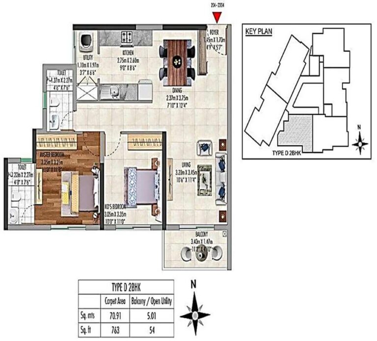 2bhk 763 carpet kolte patil lakeside 24
