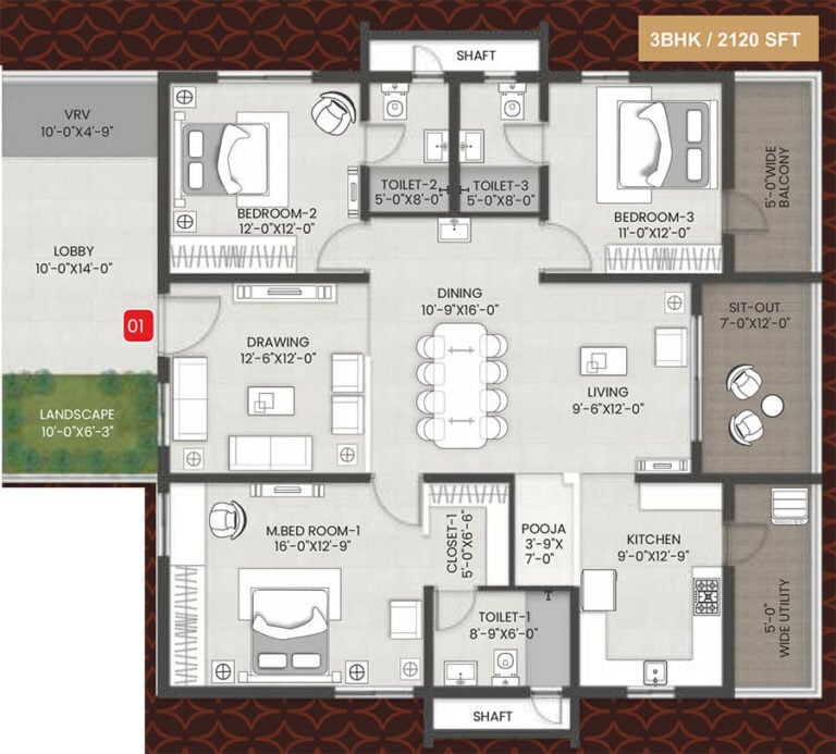 3bhk 2120 team4 arka by team4 lifespaces