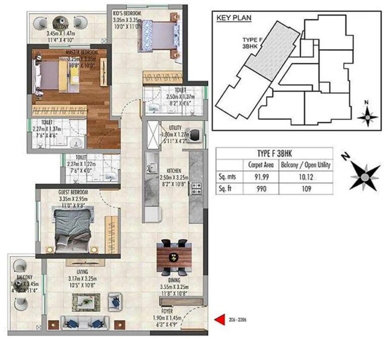 3bhk 990 carpet kolte patil lakeside 24