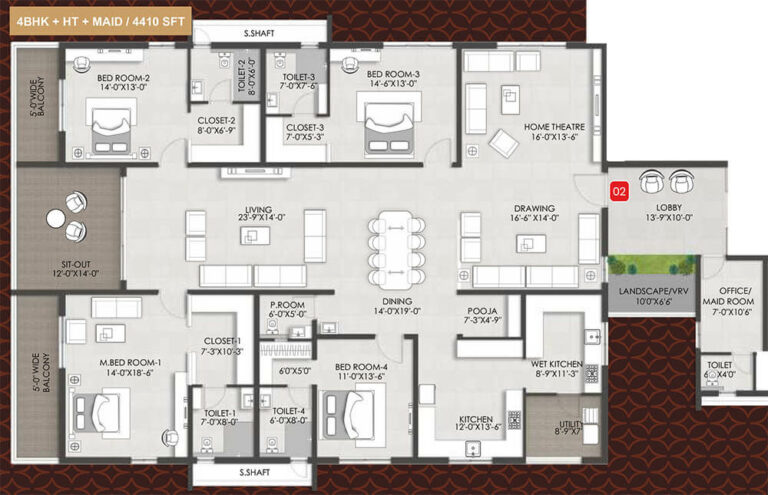 4bhk+maid+ht 4410 team4 arka by team4 lifespaces