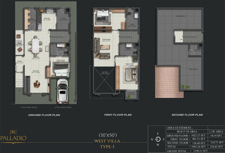 2190 3BHK Villa 30x50 - JRC Palladio