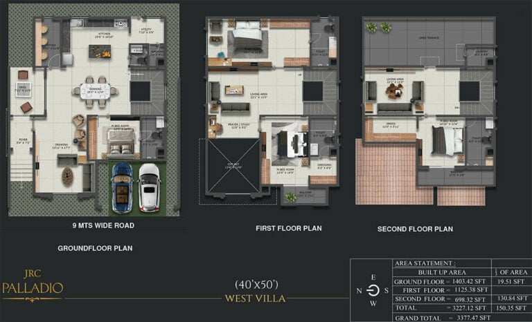 3377 4BHK Villa 40x50 - JRC Palladio