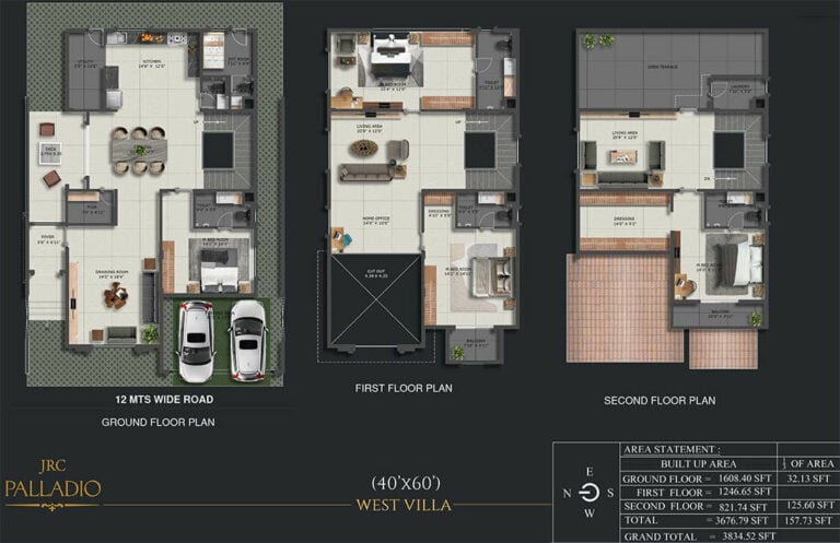 3834 4BHK Villa 40x60 - JRC Palladio