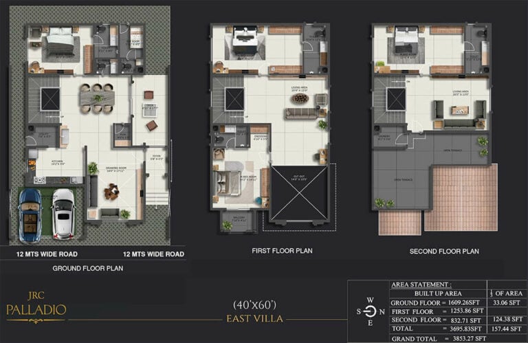 3853 4BHK Villa 40x60 - JRC Palladio