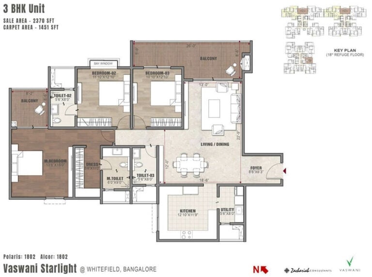 3BHK 2370 - Vaswani Starlight