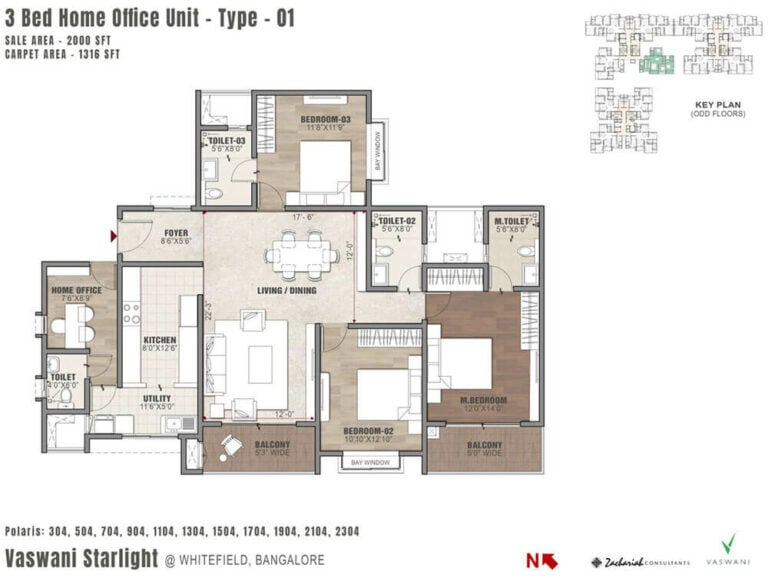 3BHK Home Office 2000 - Vaswani Starlight