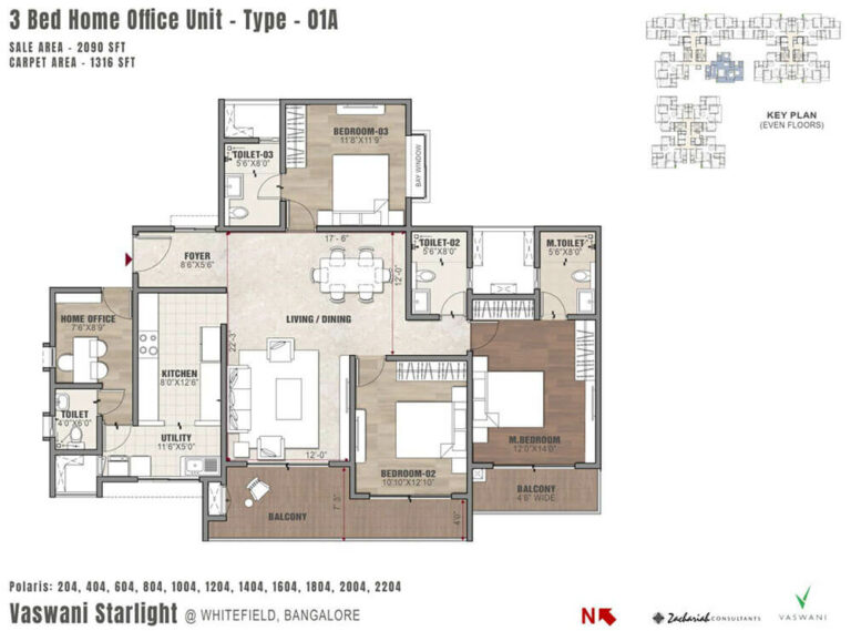 3BHK Home Office 2090 - Vaswani Starlight