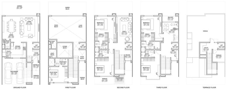 4.5BHK-Row-House-B1-Sobha-Crystal-Meadows-Row-House-Villa-Mullur